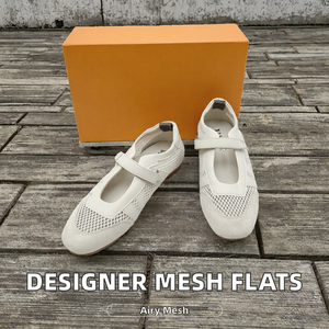 Zapatos Planos de Malla para Mujer, Estilo Mary Jane, Punta Puntiaguda, Transpirables, con Correa Hueca, Zapatos Casuales de Ballet, Suaves para Caminar - Product Image 2