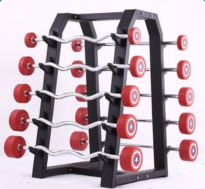 Captain America Diseñado Barbell fijo Recubierto Barra de goma Barra recta Barra curva Gimnasio Comercial <span class=keywords><strong>Bar</strong></span> Bell - Product Image 2