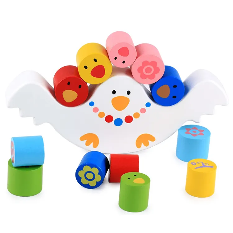 Erken eğlenceli gelişim eğitim masası oyuncak çocuk kuş denge matematik ahşap istifleme denge oyuncak oyunu