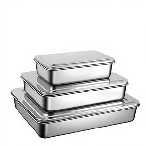 Boîte à lunch bento en acier inoxydable hermétique 3-6L, écologique, lavable au lave-vaisselle, avec couvercle, pour conserver la fraîcheur, pique-nique en plein air, camping, rangement - Product Image 1