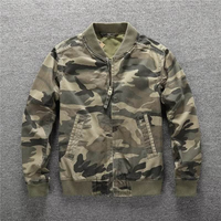 Veste bomber décontractée pour homme, version coréenne, col montant, tissu en toile, motif géométrique, logo frontal, respirante, chaleur d'automne