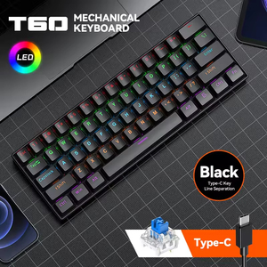 T60 61keys Mechanical Wired Gaming <b>Keyboard</b> <b>Customized</b> Hot-Swap RGB Backlit Multimedia Function <b>Keys</b> for Laptop/PC - Product Image 5