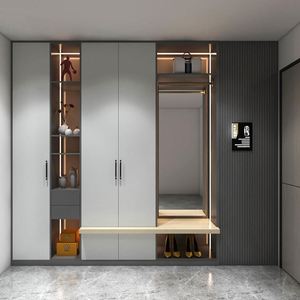 Mueble Zapatero Minimalista Francés de Alta Gama Personalizado, Gran Capacidad de Almacenamiento para la Entrada del Salón - Product Image 3