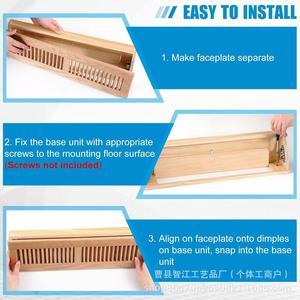 Grille d'aération en bois pour les conduits de chauffage domestiques, en bois massif, amovible et facile à installer. - Product Image 3