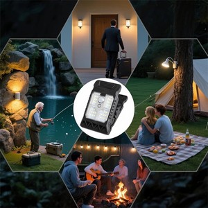 <span class=keywords><strong>Lampe</strong></span> solaire à clip avec détecteur de mouvement, éclairage extérieur étanche pour jardin, fixation murale avec sécurité automatique, clips décoratifs pour parasol de jardin - Product Image 2