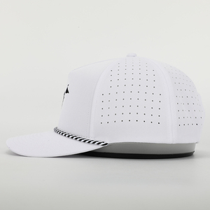 OEM 사용자 정의 로고 5 패널 남성 여성 스포츠 러닝 레이저 컷 천공 Gorras 화이트 골프 아빠 로프 모자 방수 야구 모자 - Product Image 3