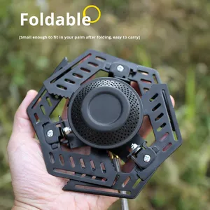 Réchaud de camping pliable en acier inoxydable style soucoupe volante, 4000W, allumage électronique, haute flamme, au butane - Product Image 4