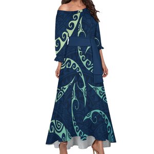 <span class=keywords><strong>Abbigliamento</strong></span> personalizzato donna nero Tapa <span class=keywords><strong>stile</strong></span> <span class=keywords><strong>Vintage</strong></span> abito lungo manica lanterna elegante monospalla abito sirena abiti Tapa - Product Image 5