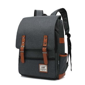 WENJIE <b>Canvas</b> <b>Backpack</b> 20-37L Zipper Hasp Closure Unisex Casual Daily Use Softback with Patches Durable Design Portable Luxury - Product Image 1