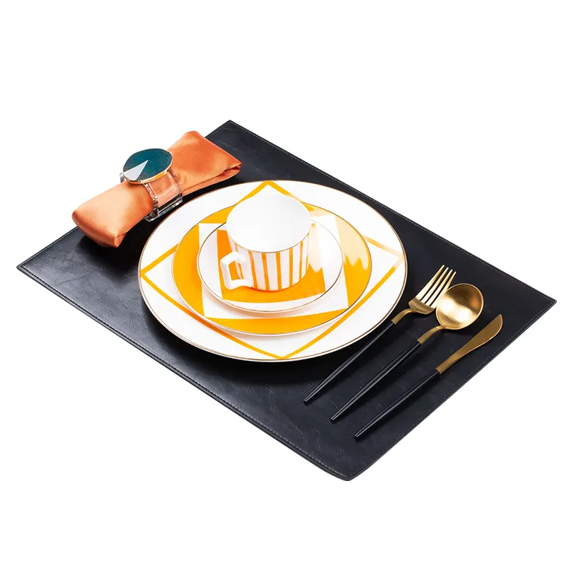 Veweet — service de table en céramique, noir et or, décoratif, à usage domestique, élégantes assiettes de table pour événement de mariage, vaisselle chinoise