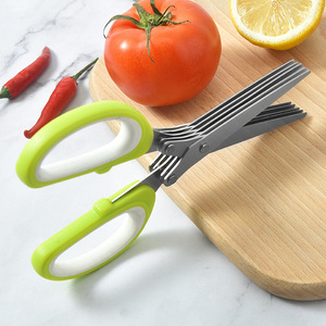 5-Hai Lớp Thép Không Gỉ Nhà Bếp Kéo Nhà Bếp Cắt Ngoài Đôi Lưỡi Hành Tây Thảo Mộc Nhảy Màu Xanh Lá Cây Hành Tây Nhà Bếp Kéo - Product Image 6