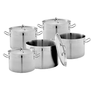 Thép không gỉ nấu ăn nồi nhà bếp nồi đặt tay cầm bằng gỗ đồ nấu nướng Fry Pan 3L Ấm đun nước súp nồi