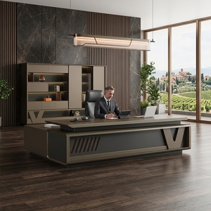 Zitai Premium Chairman Desk in legno massello Look Executive Table Ceo President Senior Office con bordo senza soluzione <span class=keywords><strong>di</strong></span> continuità Executive Desk - Product Image 1