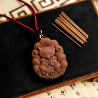 Talisman chinois traditionnel classique en bois d'agar sculpté, amulette parfumée pour l'énergie positive, unisexe