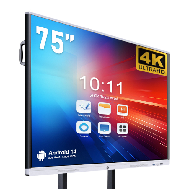 55-110 Inch 4K LCD Interactive Whiteboard with 20 Point IR Touch for School Teaching