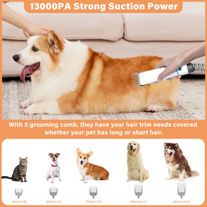 Dog Cat Shaver Trimmer Pet Vacuum Cleaner Clipper Brush Scissors Combs Portable Multifunctional Simple <b>ABS</b> Plastic Pet Beauty - Product Image 3