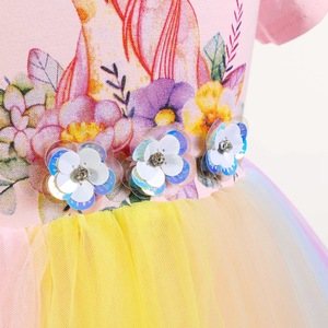 Costume Cosplay d'Halloween Robe de soirée pour fille Robe bébé fille Robe licorne rose d'été - Product Image 5