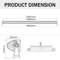Barras de luz LED impermeables de 54 pulgadas y 416 vatios, haz combinado curvo de cuatro filas para techo superior de 12V para vehículos, nueva condición