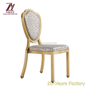 Chaise de restaurant d'hôtel moderne empilable chaise de mariage rembourrée en tissu jacquard - Product Image 4