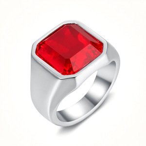 Vergulde roestvrijstalen herenring, slijtvast, vierkante onyx steen, zwarte emaille signet <span class=keywords><strong>ring</strong></span> - Product Image 4