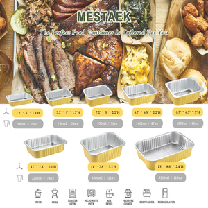 Boîte alimentaire jetable en aluminium doré isolée et épaissie avec couvercle en PP, de qualité alimentaire, pour poisson grillé et grillades - Product Image 4