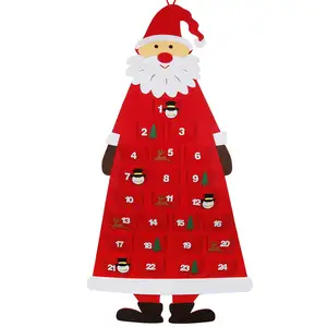 عيد الميلاد تقويم القدوم للأطفال ورأى سانتا تقويم القدوم مع 24 جيوب الجدار شنقا العد التنازلي للمنزل زينة الاطفال