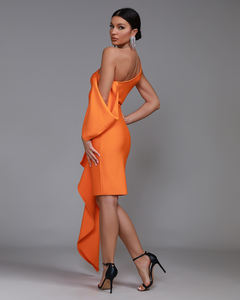 Ocstrade Nouveau design Robe moulante à épaules tombantes Robe de cérémonie Ropa De Mujer de bonne qualité Robe de <span class=keywords><strong>soir</strong></span>ée orange Club Midi Bandage - Product Image 4