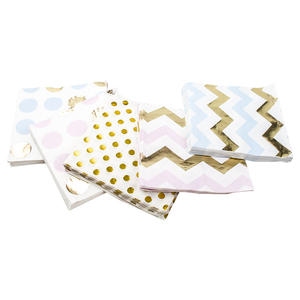 Serviettes en papier pour fête d'anniversaire, mariage, décor de cocktail, estampées à l'or, jetables, écologiques, en pâte de bois vierge - Product Image 3