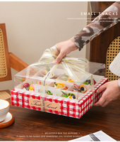 Nouvelle boîte d'emballage pour desserts à quatre compartiments, boîte d'emballage simple pour gâteaux français à neuf compartiments
