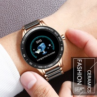 Montre connectée Lige Bw0151, nouvelle montre connectée fonctionnelle avec moniteur de fréquence cardiaque, écran tactile circulaire complet, pour hommes