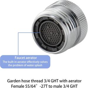 <span class=keywords><strong>Adaptateur</strong></span> de <span class=keywords><strong>robinet</strong></span> chromé avec aérateur <span class=keywords><strong>pour</strong></span> raccord fileté de <span class=keywords><strong>tuyau</strong></span> <span class=keywords><strong>d</strong></span>'<span class=keywords><strong>arrosage</strong></span> 3/4GHT standard américain, modèle 66596 - Product Image 4