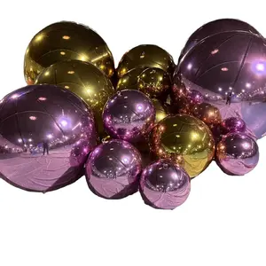 Inflatable Customised 0.6m -3m Hanging Inflatable Illusion Mirror Balls Inflatable Mirror Balls For Party Decorations