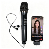 Microphone dynamique sans fil portable avec carte son AI pour chant et accompagnement BT pour karaoké à domicile et spectacles en direct
