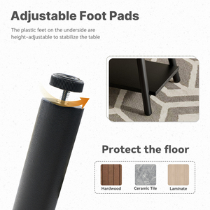 Table basse ovale multifonctionnelle à 2 niveaux, plateau imperméable, pieds réglables, grand rangement, salon, maison - Product Image 4