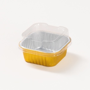 Mini Cake Cups <strong>Disposable</strong> Aluminum Foil Container with Lids <strong>Dessert</strong> Foil Brownie Baking Cups Cupcake Liners Small Cake <strong>Trays</strong> - Product Image 3