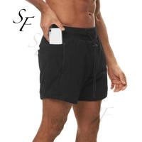 Shorts de jogging décontractés en coton molletonné écologique pour hommes avec logo personnalisé, idéaux pour la gym, l'entraînement et la course, avec poches, style boardshorts