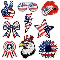 Patchs thermocollants patriotiques drapeau américain, appliques brodées Aigle et étoiles USA pour le 4 juillet, Jour de l'Indépendance, pour vêtements et chapeaux