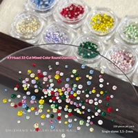 Paso Sico Flashy – Strass à dos plat pour nail art, 33 pièces, cristal K9, 8 mm, violet, rose clair, rouge rosé, champagne, multi-formes