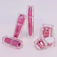 Personnalisation emballage acrylique carré bouteille Premium double parois bouteille en plastique transparent anti-âge visage bouteille cosmétique luxe