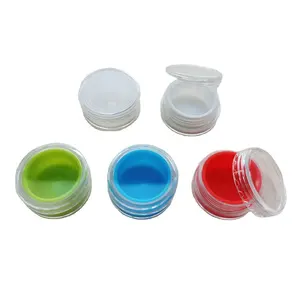 Tiny 5ml PS Plastic Shell Silicone Jar Cosmetic Concentrate Containers Makeup Silicone Containers With Lids