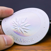 Écusson personnalisé thermocollant ou à coudre pour vêtements, logo holographique arc-en-ciel, étiquette de transfert thermique réfléchissante en TPU pour vêtement