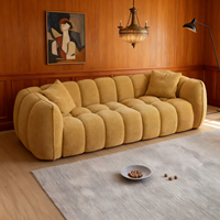 Canapé de sol moderne modulaire carré pour villa, pliable, en mousse à mémoire de forme haute résilience, compressé sous vide, type pouf Sherpa