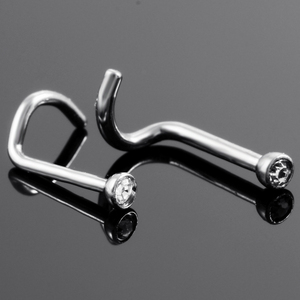 10 unids/pack ASTM F136 titanio nariz tachuelas nariz tornillo nariz Piercing anillo nariz Piercing joyería con CZ cuerpo joyería - Product Image 2