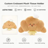 Porte-clés en peluche personnalisé Chef Croissant, adorable ours en peluche de dessin animé, pendentif de sac, cadeau de vacances, décoration intérieure, OEM ODM, faible MOQ