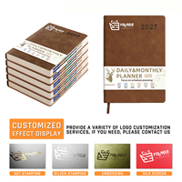 Agenda annuel, quotidien et mensuel de haute qualité avec logo personnalisé, couverture rigide en cuir PU, pour cadeaux d'affaires, cadeaux personnels