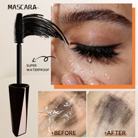 Mascara crème vegan waterproof longue tenue, coloré, noir, pour cils recourbés et allongés, avec fibres.