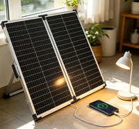 Kit de panneaux solaires pliables Chiko, système d'alimentation portable monocristallin avec cadre en aluminium pour le camping
