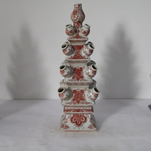 Vase Pagode Tulipière à Plusieurs Becs en Céramique Peint à la Main Bleu <span class=keywords><strong>Delft</strong></span>, Tour de Fleurs à Plusieurs Niveaux, Décoration d'Intérieur - Product Image 4