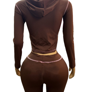 Ensemble 2 pièces tendance en velours pour femme 2026 : sweat à capuche zippé et short avec tirettes personnalisées – Tenue décontractée d'été en petite série - Product Image 5