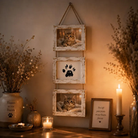 Cadre souvenir pour animaux de compagnie avec empreinte de patte et photo de chat